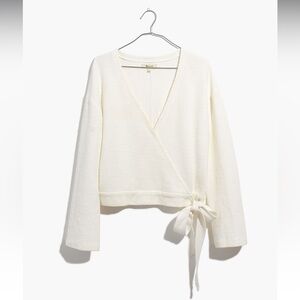 Madewell Texture and Thread White Top with Tie